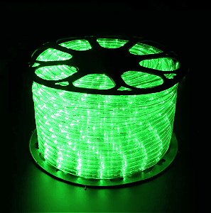Mangueira de LED Verde 11mm 24 LEDs por Metro 110V (Rolo de 50 Metros)