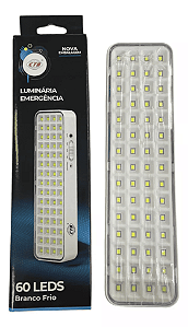 Luminária de Emergência 5W 6500K 60 LEDs Bivolt