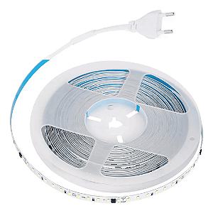 Fita Led 220V C/ 120 Leds 24W/Metro Rolo 10M Branco frio 6500k IP44 - Ligação Direta