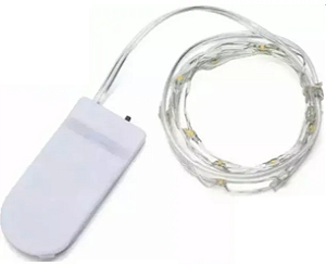 Kit com 1000 Fio de Fada Cordão Cobre 10 LED 1M Branco Quente Bateria