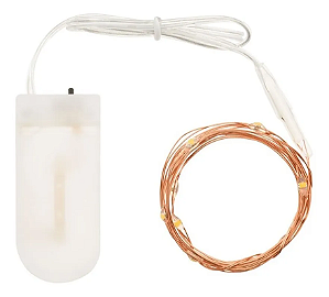 Kit com 1000 Fio de Fada Cordão Cobre 20 LED 2M Amarelo Bateria