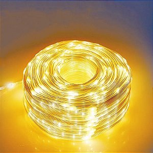 Kit com 48 Fio de Fada Cordão Verde 300 LEDs 30M Bivolt Branco Quente