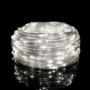 Kit com 48 Fio de Fada Cordão Verde 500 LEDs 50M Bivolt Branco Frio