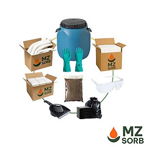 Kit Mitigação Ambiental para Óleo e Derivados - Bombona 50 Litros