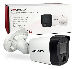 Câmera Bullet Fhd Hikvision 2,8mm 4x1 25m Colorida 24h Com Áudio DS-2CE16D0T-LPFS