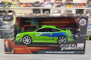 Miniatura Mitsubishi Eclipse - Brian - Velozes e Furiosos - Jada Toys - Escala 1/24