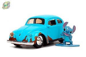 Miniatura VW Fusca - Stitch - com Boneco - Jada Toys - Escala 1/32
