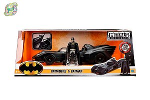 Miniatura Batmóvel 1989 - com Boneco - Batman - Jada Toys - Escala 1/24