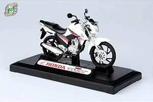 Miniatura Moto Honda CG Titan 160 2016 - Branca - Escala 1/18
