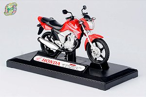 Miniatura Moto Honda CG Titan 150 2014 - Vermelha - Escala 1/18