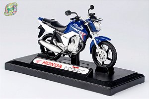Miniatura Moto Honda CG Titan 150 2014 - Azul - Escala 1/18