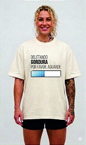Camiseta Oversized “Deletando Gordura” + Chaveiro e Embalagem Premium