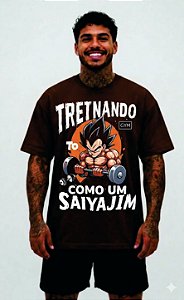 Camiseta Oversized "Treinando como um Saiyajim"