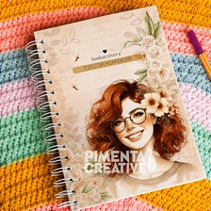 Caderno Personalizado A5 15x21cm Feminino Mulheres Incríveis – Sonhar, Viver e Agradecer