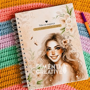 Caderno Personalizado A5 15x21cm Feminino Mulheres Incríveis – Não Se Esqueça de Se Amar Todos os Dias