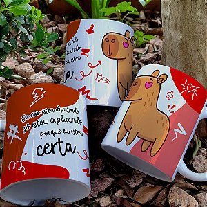 Caneca Capivara com Frases e Cores Alternativas