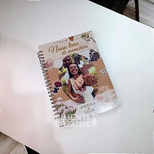 Scrapbook Personalizado Capa Dura A4 Encadernado Wire-o - 80 folhas - Papel Pólen 80g