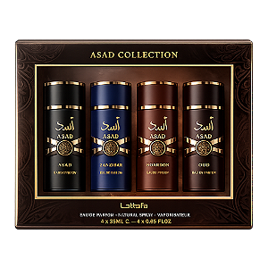 Kit Perfume Lattafa Asad Eau de Parfum Masculino 25ml - 4 Unidades