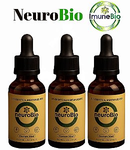 Kit 3 NeuroBio – Memória  Foco e Concentração - 30 ML