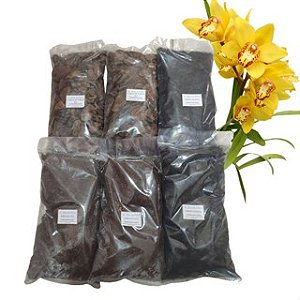 KIT SUBSTRATO ORQUIDEAS 6 LITROS (PINUS, CARVÃO E COCO)