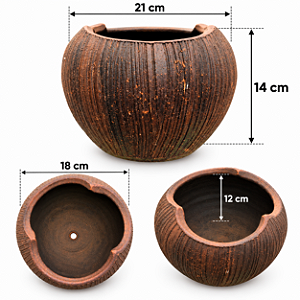 Vaso Cerâmica modelo Coco (Marron) tamanho 2