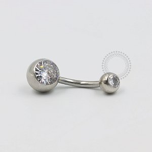 BZ01 Navel Tradicional Zirconia Aço 316L