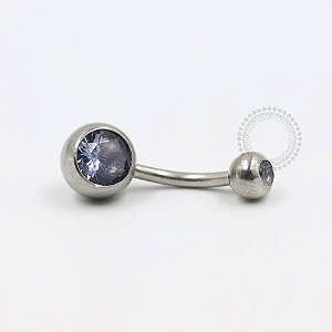 BZ04 Navel Tradicional CZ Tanzanite Aço 316L
