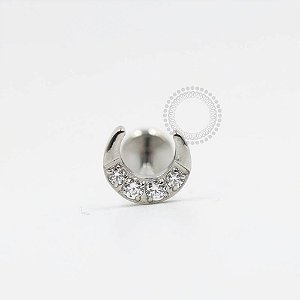PB113 Labret Lua Zirconia Aço 316L