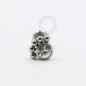 PB119 Labret Zirconia  CZ 5 Esferas Aço 316L