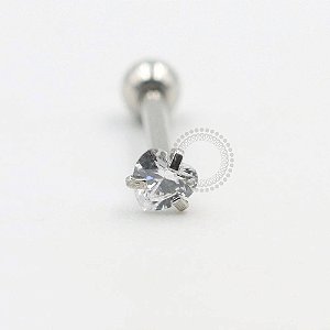 PB81 Microbell Coração Cristal Aço 316L
