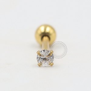 PVD25 Microbell Reto Zirconia Aço PVD Gold