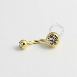 BN01 Navel tradicional Zirconia Banho Ouro