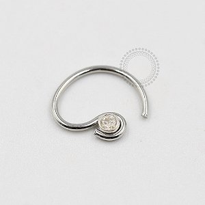 CR12 Daith Caracol Zirconia Banho Rodio