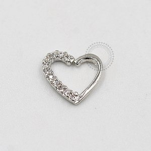 CR28 Daith Coração Cravejado Banho Ródio