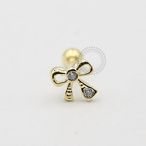 MB04 Microbell Reto Laço CZ Banho Ouro