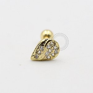 MB19 Microbell Reto Gota Cravejada Banho Ouro
