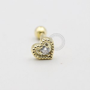 MB40 Microbell Coração CZ Banho Ouro