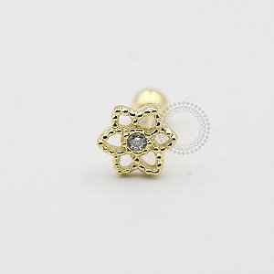 MB44 Microbell  Flor Lotus Vazada Banho Ouro