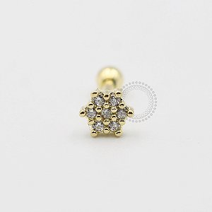MB48 Microbell Floco Neve CZ Banho Ouro