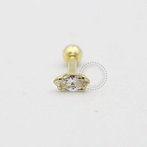 MB49 Microbell Navete Zirconia Banho Ouro