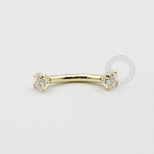 MB73 Microbell Curvo Zirconia Banho Ouro