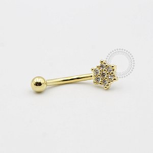 MB78 Microbell Curvo Floco de Neve Banho Ouro