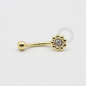 MB84 Microbell Curvo Sol CZ Banho Ouro