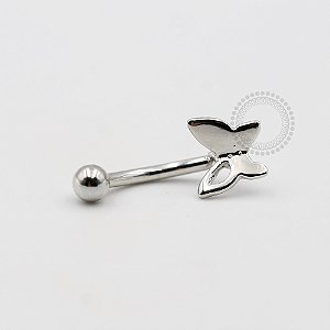 MBA96 Microbell Curvo Borboleta Banho Rodio