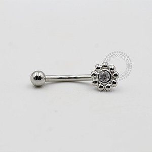 MBA98 Microbell Curvo Sol CZ Banho Rodio
