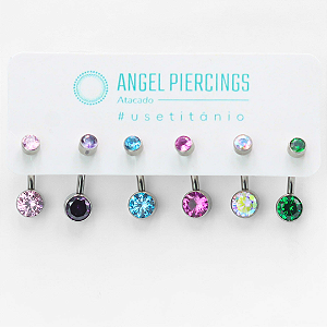 KIT18 Kit Navel Piercing Flat Titânio ASTM F-136