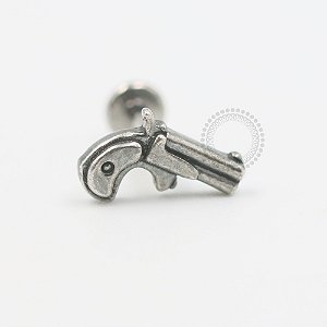 PR23 Labret Revolver Prata 925 Haste titânio