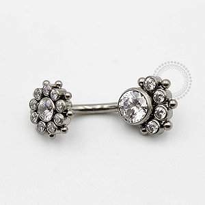 TN07 Navel Decorada CZ Titanio  ASTM F136