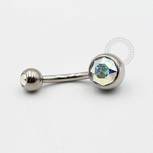 TN100 Navel Tradicional CZ Cores Titânio ASTM F136