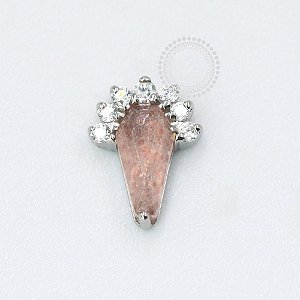 TN1054 Topo Strawberry Quartz CZ Titânio  ASTM F136